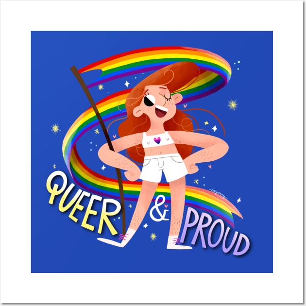 Queer & Proud. Bi heart Wall Art by Gummy Illustrations